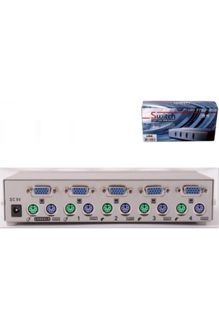 S-link SL-2041 4PC-1MN VGA+PS-2 Otomatik KVM Switch