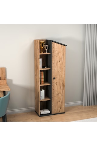 Arnetti Valerin Kitaplık Raflı Kitaplık Atlantik Çam Antrasit