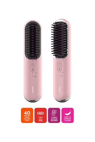 Polosmart Pbs825 Şarjlı Mini Düzleştirici Tarak Pembe