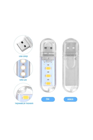 Taşınabilir Mini USB 3 LED GünIşığı Lamba 5730 SMD Kamp Stick Led