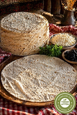 Meşhur Afyonkarahisar Odun Ateşinde Pişirilmiş Köy Şepiti Yufka, Lavaş 4 Adet.