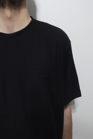 Santa Dmctekstil Erkek Tshirt-1323 Düz Spor Kesim Rahat Kalıp Bisiklet Yaka Battal T-shirt Siyah