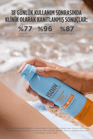 Isdin Fotoprotector Islak Cilt Şeffaf Sprey SPF50 250 ML