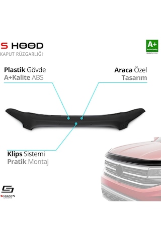 S-dizayn Ford Transit Abs Plastik Kaput Rüzgarlığı 2019 Üzeri A+kalite