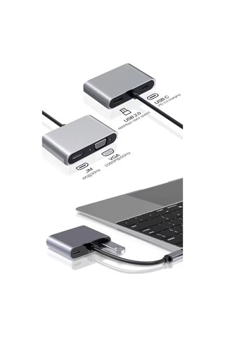 Type-c Hdmı Vga Usb 3.0 Dönüştürücü 4 In 1 Video Dönüştürücü Çoklu Type-c Monitör Dönüştürücü