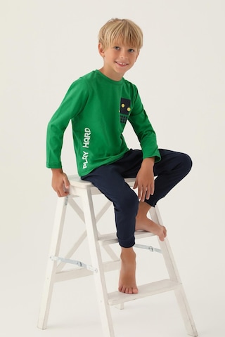 Roly Poly 3338 Garson Play Hard Erkek Çocuk Pijama Takımı Yeşil