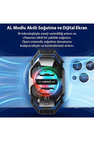 Coofbe Göstergeli Rgb Işıklı Kablolu Soğutma Levhalı Ultra Hızlı Telefon Soğutucu Radyatör 3 Modlu