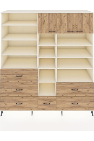 Kronos Dolap 17 Raflı 6 Çekmeceli 3 Kapaklı 220x59x243 Aytaşı-çam/çam Atlas Çam/atlas Çam