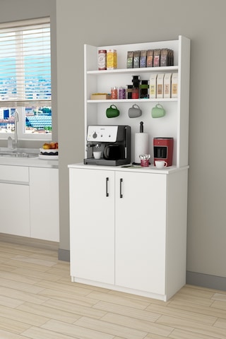 Asra Trend Kahve Köşesi KAHVE01 %100 MDF Çok Amaçlı Mutfak Dolabı Beyaz