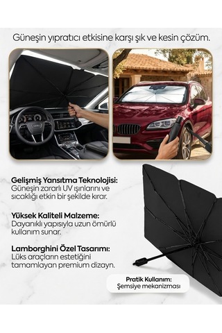 Araç Güneş Koruyucu Şemsiye Oto Ön Cam Araç Şemsiyesi 140cmx79cm