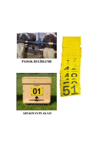 100 Adet Sarı Arı Kovan Belirleme -fidan Belirleme -et Pay Belirleme Plakası-padok Belirleme
