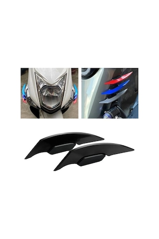 Ganzhoushop Winglet Uygun Suntek Spoiler Siyah Motosikletler Motosiklet Kanat Için Elektrikli Aerodinamik Es Siyah