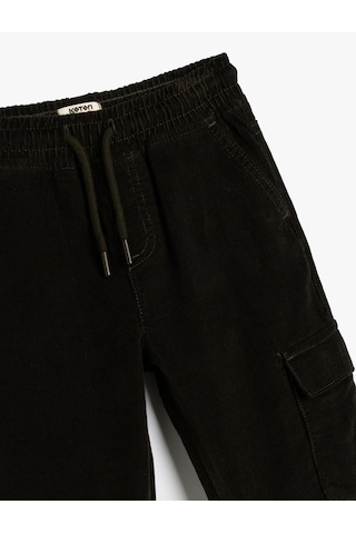 Koton Jogger Pantolon Kargo Cepli Beli Bağlamalı Pamuklu Antrasit 5wkb40030tw Antrasit