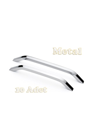 İdil Alüminyum Metal Lüks Modern Mobilya Çekmece Mutfak Dolabı Kulpu Krom 224mm 10 Adet Krom