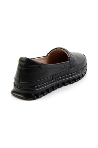 Siyah Hakiki Deri Kadın Casual Ayakkabı K01518024403 Siyah