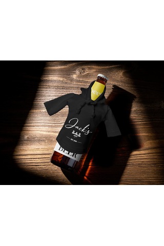 Bk Gift Kişiye Özel Mini Siyah İçki Şişesi Tişörtü , Ev Bar Dekoru, Viski, Şarap, Votka, Rakı Şişesi Tişörtü, Ev Barı-1