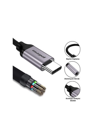 Type C To Aux 3.5mm Kulaklık Dönüştürücü Type-c Kulaklık Adaptör
