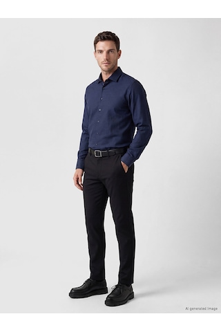 Lcw Busıness Lacivert Slim Fit Armürlü Erkek Gömlek