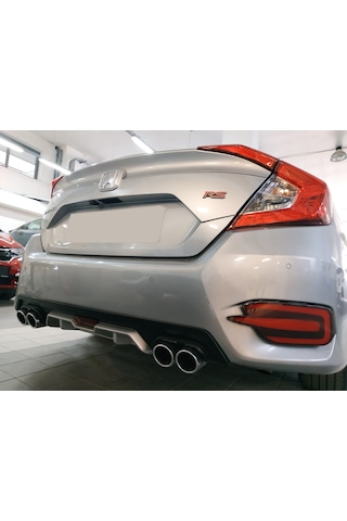 Honda Civic Fc5 2016 - 2021 Difüzör 4 Egsoz Görünümlü Gri