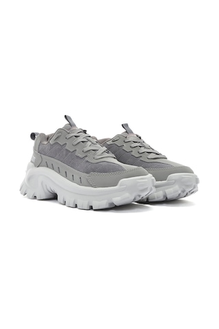 Caterpillar Erkek Gri Intruder Essential Bağcıklı Kalın Tabanlı Spor Ayakkabı, Hakiki Deri Sneaker 015m101412 Grey // Süet