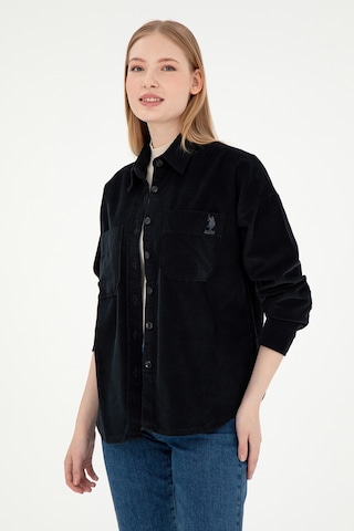 U.S. Polo Assn. Kadın Siyah Uzun Kollu Gömlek 50290001-VR046