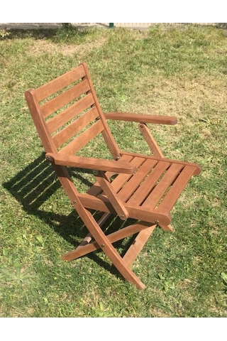 Efe-Garden Efe Garden 4 Kişilik Ahşap Masa Takımı Ceviz