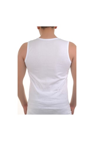 6 Adet Jiber 123 Sıfır Kol V Yaka Erkek Atlet Beyaz