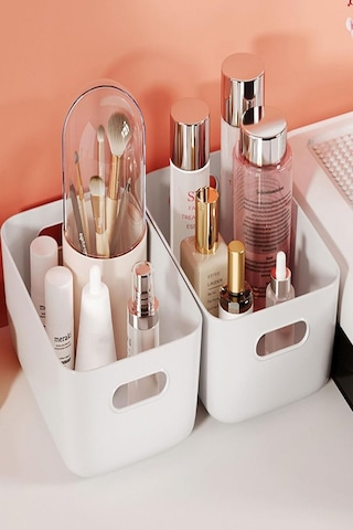 2 Adet Beyaz 3.5 Litre Basic Dolap Içi, Buzdolabı Düzenleyici, Banyo Organizer Sepet Beyaz