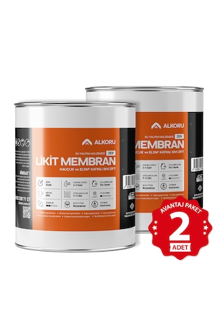 Alkoru 2 Adet 5 Kg Zer Sıvı Zift Likit Membran Kauçuk Ve Elyaf Katkılı Sıvı Su Yalıtım Malzemesi Avantaj Paket