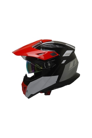 Motosiklet Cross Kask Güneş Vizörlü Enduro Full Face Touring Motorcu Kaskı Senik Çok Renkli
