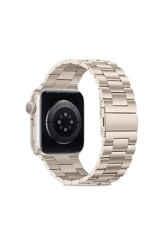 Novstrap Apple Uyumlu Watch 42mm 44mm 45mm 49mm Seri 4 5 6 7 8 Se Ultra Kordon Starlight Klasik Metal Çelik