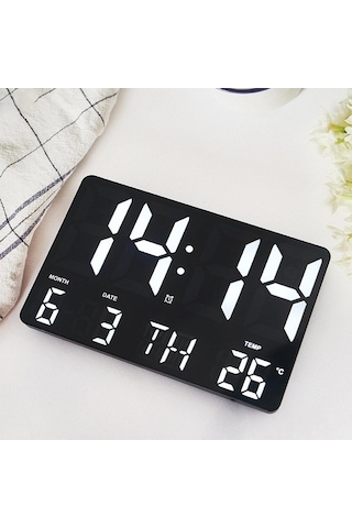Didadodo Suntek Uzaktan Kumandalı Dijital Led Duvar Saati - Siyah 10 Siyah