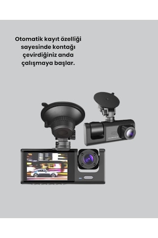 Full Hd Araç Kamerası Çift Yönlü Kayıt Ve Darbe Sensörü