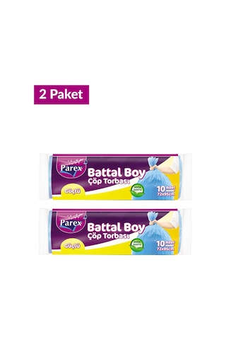 Güçlü Çöp Torbası Battal Boy 10'lu 72 X 95 Cm İkili Set