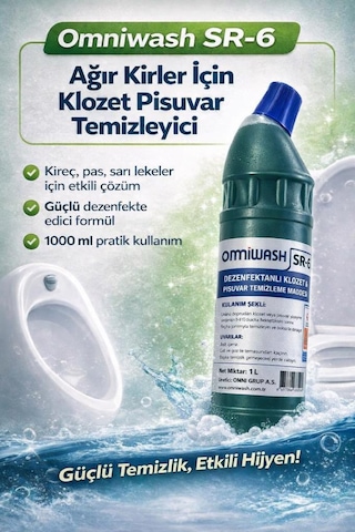 Omniwash Sr-6 Ağır Kirler İçin Klozet Pisuvar Temizleme 1000ml 6 Adet