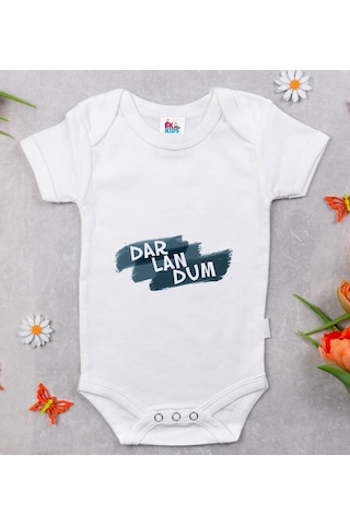 Bk Kids Darlandum Tasarımlı Beyaz Bebek Body Zıbın-1 Çok Renkli