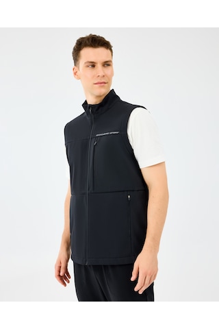Skechers M Fitted Turtle Neck Softshell Vest Erkek Siyah Yelek S2520220-3817