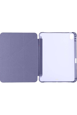 Apple Uyumlu iPad Air 11'' M3 2025 m2 2024 Üçgen Katlanabilir Kalem Şarj Bölmeli Standlı Kılıf Kapaklı