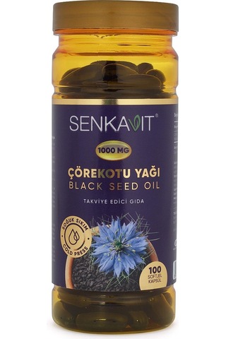 Senkavit 1000 MG Bitkisel Çörekotu Yağı Bitkisel Gıda Takviyesi 100 Kapsül