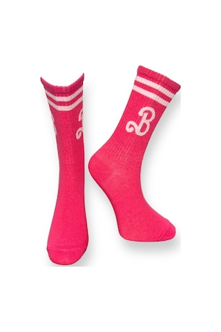 2'li Unısex Sevgililer Günü Özel Tasarım Pembe Ve Kırmızı Kalp Tasarımlı Esnek Nem Alabilen Pamuklu Spor Soket Çoraplar Çok Renkli