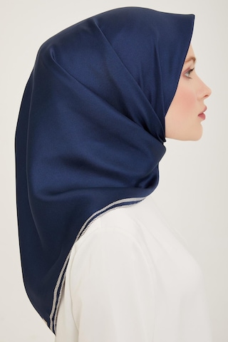 Belli Twill İpek Eşarp - 4009-12 Lacivert - Lacivert
