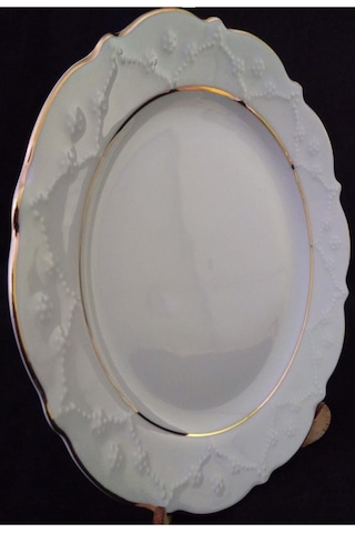 Porland Yaldızlı Düz Pasta Tabağı 6' lı 20 CM