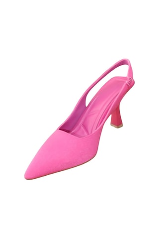 Şiko 809 Kadın Kadeh Ökçe Arka Açık Stiletto Ayakkabı Fuşe Siyah