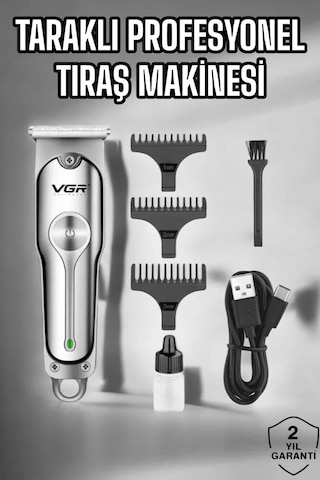 Tıraş Makinesi Paslanmaz Çelik Taraklı Güçlü Motor