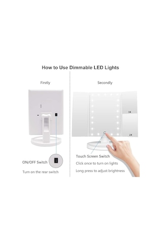 Qingmipy Katlanabilir Led Aydınlatmalı Büyütmeli Makyaj Aynası - Dokunmatik Kontrollü, Usb Şarjlı, Ayarlanabilir Açı, Depolama Tepsili Diğer