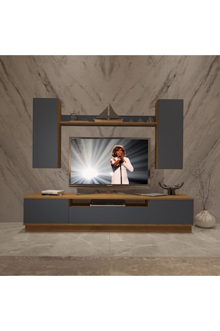Decoraktiv Trio 5ds Mdf Tv Ünitesi Tv Sehpası Pera - Antrasit