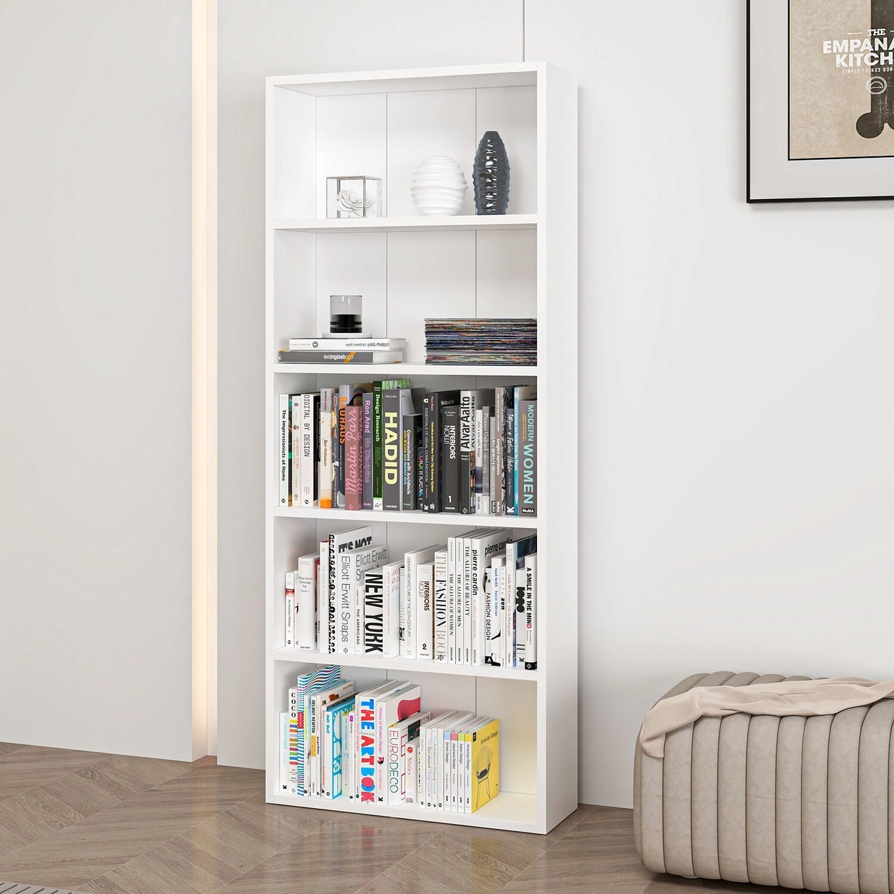 Adel 4 Raflı Kitaplık - Beyaz Beyaz