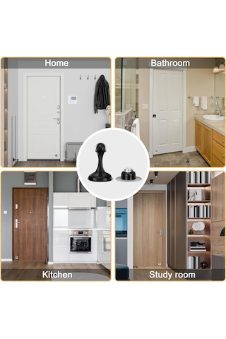 Yaozixa "yapışkanlı Manyetik Kapı Tutucu - Duvar Ve Zemin Koruyucu, Delme Gerektirmeyen"