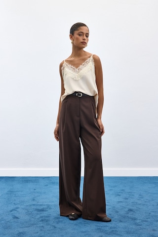 Sateen Lena Palazzo Pantolon - Kahve-136956 Kahve