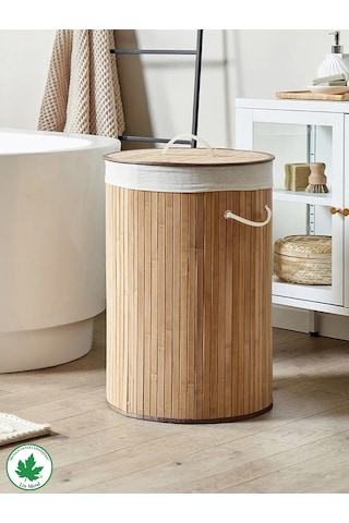 El Yapımı Bambu Yuvarlak Çamaşır Sepet, Hasır Kirli Sepeti Std Katlanır Bambu Yuvarlak Çamaşır Sepeti Klasik Bambu